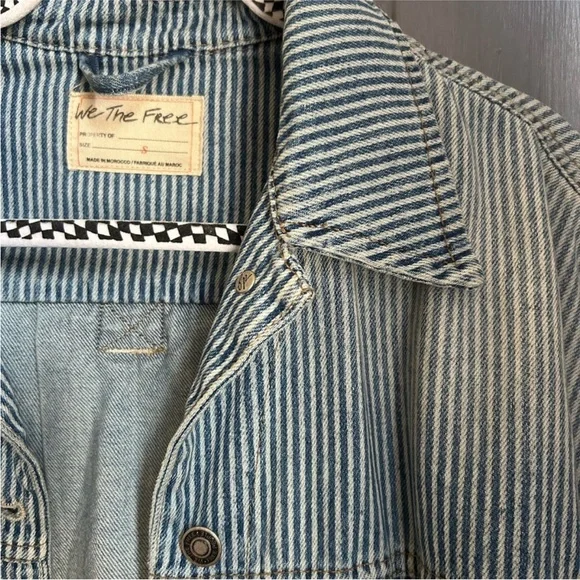 Opal swing railroad Striped Blue Denim Jacket - Picture 2 of 6